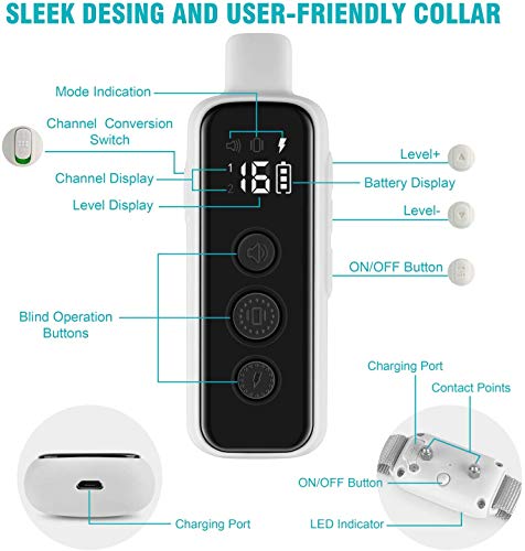 Load image into Gallery viewer, Bousnic Dog Shock Collar for 2 Dogs - ( 8-120lbs) Waterproof Rechargeable Electric Dog Training Collar with Remote for Small Medium Large Dogs with Beep Vibration Safe Shock Modes