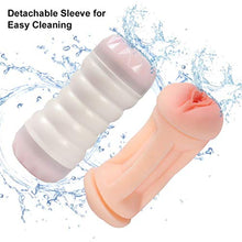Load image into Gallery viewer, Double-Ended 3D Delûxe P'ôçkêt P'ûššy for Pleasure Male Mâštùrbätɔr Cup for Men Tight Hands Free Games Flešh LîghtŠex Tõy Pënispumps Easy to Use and Carry,Easy to Clean(White)
