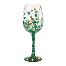 Load image into Gallery viewer, Enesco Lolita Wine Glass Shamrock, 15 oz, Multicolor
