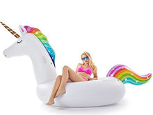 Load image into Gallery viewer, Jasonwell Giant Inflatable Unicorn Pool Float Floatie Ride On with Fast Valves Large Rideable Blow Up Summer Beach Swimming Pool Party Lounge Raft Decorations Toys Kids Adults
