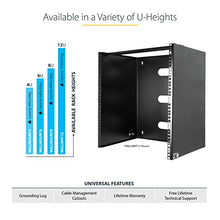 Load image into Gallery viewer, StarTech.com 6U Wall Mount Network Rack - 14 Inch Deep (Low Profile) - 19&quot; Patch Panel Bracket for Shallow Server and IT Equipment, Network Switches - 44lbs/20kg Weight Capacity, Black (WALLMOUNT6)
