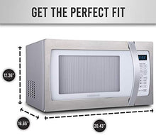 Load image into Gallery viewer, Farberware Professional FMO13AHTBKF 1.3 Cu. Ft. 1100-Watt Microwave Oven with Smart Sensor Cooking, ECO Mode and Blue LED Lighting, Matte Black

