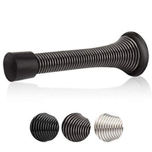 Load image into Gallery viewer, HOMOTEK 12 Pack Oil Rubbed Bronze Spring Door Stops,3-1/4” Heavy Duty Door Stop - Flexible Spring Door Stopper with Low Mounted Black Rubber Bumper Tips
