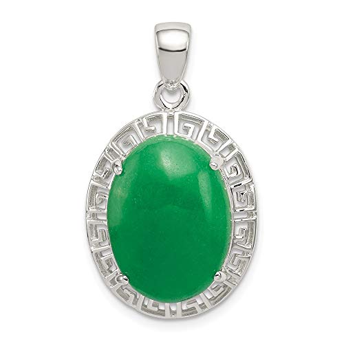 925 Sterling Silver Jade Greek Key Pendant Charm Necklace Natural Stone Fine Jewelry For Women Gifts For Her