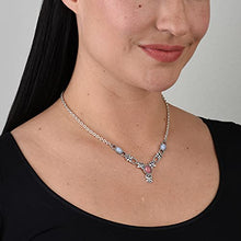 Load image into Gallery viewer, American West Sterling Rhodonite and Blue Lace Agate Butterfly Necklace 17-1/2 Inch
