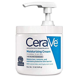 CeraVe Moisturizing Cream | Daily Face and Body Moisturizer for Dry Skin Pump (19 Ounce Pack of 2, Moisturizing Cream)