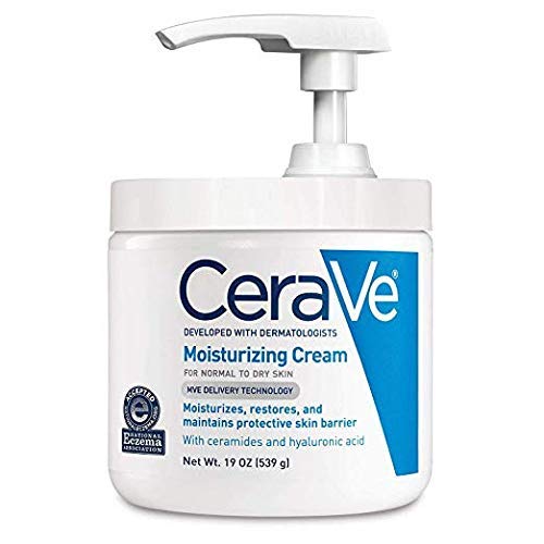 CeraVe Moisturizing Cream | Daily Face and Body Moisturizer for Dry Skin Pump (19 Ounce Pack of 2, Moisturizing Cream)