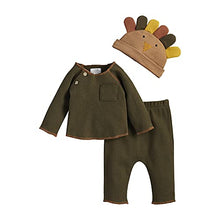 Load image into Gallery viewer, Mud Pie Baby Boys' Turkey Hat Set, Green, 6-9 Months
