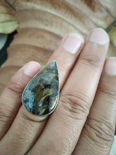 Load image into Gallery viewer, Pietersite Ring, 925 Sterling Silver, Tempest Stone, Multi Color Ring, Beautiful Stone Ring, High Quality Stones Ring, Authentic Silver Ring, Boho &amp; Natural Ring, Beautiful Gift, Extraordinary Ring
