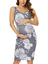 Load image into Gallery viewer, Liu &amp; Qu Women&#39;s Maternity Sleeveless Tank Dresses Side Ruching Bodycon Dress for Daily Wearing or Baby Shower

