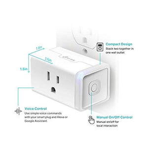 Kasa Smart Plug HS103P4, Smart Home Wi-Fi Outlet Works with Alexa, Echo, Google Home & IFTTT, No Hub Required, Remote Control, 15 Amp, UL Certified, 4-Pack, White