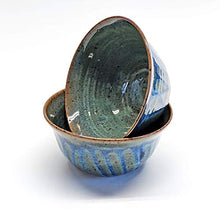 Load image into Gallery viewer, Handmade Ceramic Cereal Bowl with Floating Blue and Sapphire Glazes
