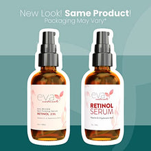Load image into Gallery viewer, Eva Naturals Retinol Serum for Face with Hyaluronic Acid, Vitamin E &amp; Organic Aloe - Retinol Face Serum that Reduce Wrinkles, Fine Lines &amp; Dark Spots - Vitamin A, Anti Aging Serum (Double Sized 2oz Bottle), 2 Pack

