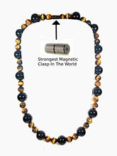 Load image into Gallery viewer, Mens Necklace - Onyx And Tiger Eye Necklace For Men - Mala Neckless - Confidence - Protection - African Jewelry
