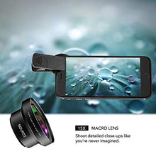 Load image into Gallery viewer, Phone Camera Lens, NOVPOT Pro Phone Lens Kit, 25X Zoom Telephoto Lens, 0.45X Wide Angle Lens &amp; 15X Macro Lens Compatible with iPhone,iPad,Most Android Phones and Smartphones with Tripod
