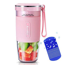 Load image into Gallery viewer, Portable Blender, Cordless Personal Blender Juicer, Mini Mixer, Smoothies Maker Fruit Blender Cup With USB Rechargeable, 10oz/300ml for Home, Office, Sports, Travel, Outdoors, by Aeitto, Pink
