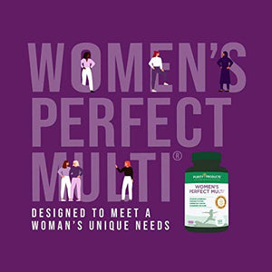 Women’s Perfect Multi by Purity Products - Balanced Multivitamin - Supports Urinary Tract Health, Immune, Bone + Muscle, Hair, Skin, Nails, an Elite Probiotic for Digestive Health + More - 120 Tablets