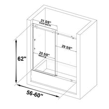 Load image into Gallery viewer, WOODBRIDGE MBSDC 6062-C Frameless Bathtub Shower Doors 56-60" Width x 62" Height with 3/8"(10mm) Clear Tempered Glass in Polished Chrome Finish
