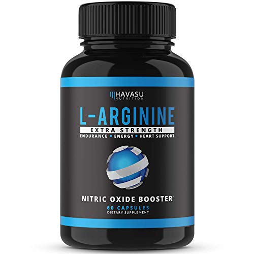 Havasu Nutrition Extra Strength L Arginine - 1200mg Nitric Oxide Supplement for Muscle Growth, Vascularity and Energy - L-Citrulline & Essential Amino Acids to Support Physical Endurance, 60 Capsules
