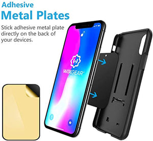 Magnetic Phone Holder for Car, WixGear [2 Pack] Universal Air Vent Magnetic Phone Holder for Car, Phone Holder for Car for Cell Phones and Mini Tablets with 4 Metal Plates