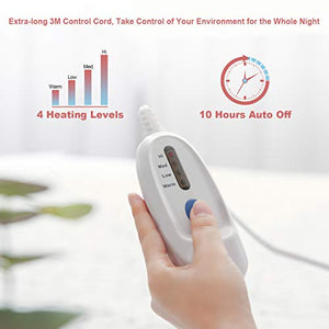 Heated Mattress Pad Twin with Ventilated Technology, 100% Polyester Electric Underblanket with 4 Heating Levels & 10 Hours Auto Off, Fast Heating & Machine Washable