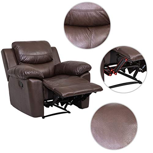 Load image into Gallery viewer, JUNTOSO 3 Pieces Recliner Sofa Sets Bonded Leather Lounge Chair Loveseat Reclining Couch for Living Room - Chocolate