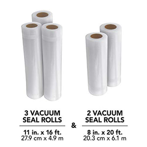 FoodSaver 8" and 11" Vacuum Seal Rolls Multipack, Make Custom-Sized BPA-Free Vacuum Sealer Bags, Multi-Pack, Clear