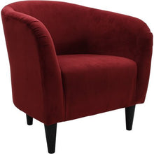 Load image into Gallery viewer, Mainstays Microfiber Tub Accent Chair and 3&#39; X 3&#39; Round Area Rug Included (Berry Red)
