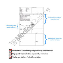 Load image into Gallery viewer, H&amp;P Notebook - Medical History and Physical Notebook, 100 Medical templates with Perforations
