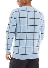 Load image into Gallery viewer, Mens Fall Sweater Pullovers for Men Casual Sweater Mens Casual Crewneck Fall Winter Pullovers Basic Cotton Sweater for Men Light Blue
