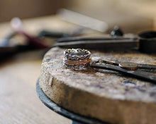 Load image into Gallery viewer, Paz Creations .925 Sterling Silver and Rose Gold Over Silver Spinner Ring (7), Made in Israel
