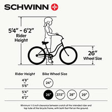 Load image into Gallery viewer, Schwinn Meridian Deluxe Adult Tricycle Bike, Three Wheel Cruiser, 26-Inch Wheels, Low Step-Through Aluminum Frame, Adjustable Handlebars, Large Cruiser Seat, Rear Folding Basket, 3-Speed, Red
