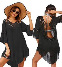 Load image into Gallery viewer, Ekouaer Swimsuit Cover Up Women Swimwear Bathing Suit Dress Sexy Bikini Beach Crochet Beachwear Tunic Top Summer
