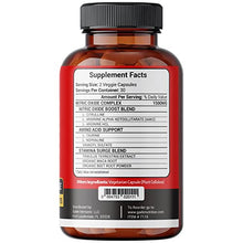 Load image into Gallery viewer, Nitric Oxide Supplement - L Arginine Capsules – Helps to Improve Energy, Endurance &amp; Performance - Pre Workout - Muscle Builder - with All Essential Amino Acid, Maca Root &amp; Beet Root Powder
