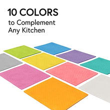 Load image into Gallery viewer, Swedish Wholesale Swedish Dish Cloths - 10 Pack Reusable, Absorbent Hand Towels for Kitchen, Counters &amp; Washing Dishes - Cellulose Sponge Cloth - Eco Friendly Gifts - Assorted
