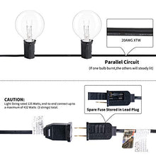 Load image into Gallery viewer, Brightown Outdoor String Lights-2 Pack 25Ft G40 Globe Patio Lights with 26 Edison Glass Bulbs(1 Spare), Waterproof Connectable Hanging Light for Backyard Porch Balcony Decor, E12 Socket Base, Black
