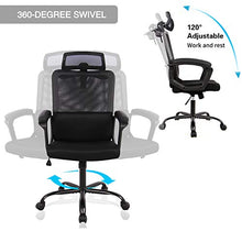 Load image into Gallery viewer, Smugdesk Office Chair, High Back Ergonomic Mesh Desk Office Chair with Padding Armrest and Adjustable Headrest Black
