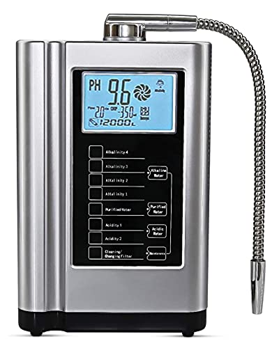 AGWIM AquaGreen Alkaline Water Ionizer Machine AG7.0, Home Water Filtration System, Produces pH 3.5-10.5 Alkaline Water, 7 Water Settings, Up to -570mV ORP, 8000L, Silver