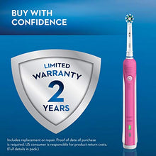Load image into Gallery viewer, Oral-B Pro 1000 CrossAction Electric Toothbrush, Pink, Powered by Braun

