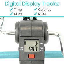 Load image into Gallery viewer, Vive Desk Bike Cycle - Foot Pedal Exerciser - Foldable Portable Foot, Hand, Arm, Leg Exercise Pedaling Machine - Folding Mini Stationary Bike Pedaler, Fitness Rehab Gym Equipment (Teal)

