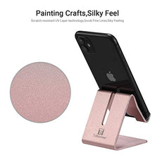 Load image into Gallery viewer, Cell Phone Stand Holder - ToBeoneer Aluminum Desktop Solid Portable Universal Desk Stand Compatible with All Mobile Smart Phone Huawei iPhone X 8 7 6 Plus 5 Ipad Mini Tablet Office Decor (Rose Gold)
