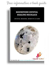 Load image into Gallery viewer, Rainbow Moonstone Crystal Healing Necklace - For Crown Chakra | Brings Hope, Luck And Abundance. Relieves Emotional Stress. Enhances Intuition, Psychic Abilities And Sensitivity | With Stylish Chain
