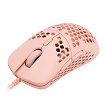 Load image into Gallery viewer, HK Gaming Mira M Ultra Lightweight Honeycomb Shell Wired Gaming Mouse - 6 Buttons - 2.1 oz (63 g) (12 000 cpi, Rose Quartz)
