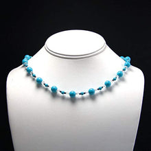 Load image into Gallery viewer, Accents Kingdom Women&#39;s Magnetic Hematite Fashion Necklace with Simulated Turquoise Round Bead, 18&quot;
