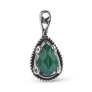 Carolyn Pollack Sterling Silver Malachite Charm