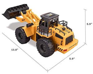 Top Race 6 Channel Full Functional Front Loader, RC Remote Control Construction Toy Tractor with Lights & Sounds 2.4Ghz (TR-113G)