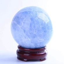 Load image into Gallery viewer, MOKA 1pc Blue Color Natural Celestite Quartz Stone Ball 70-80mm kyanite Crystal Ball Sphere for Reiki Meditation
