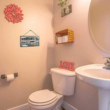 Load image into Gallery viewer, Printed Wood Plaque Sign Wall Hanging Welcome Sign Please Seat yourself Wall Art Sign Size 11.5" x 6" (Blue-Black)
