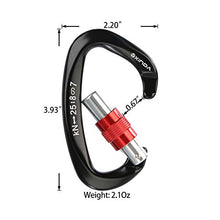 Load image into Gallery viewer, XINDA Screwgate Locking Carabiner Clip - Professional Rock Climbing Carabiner Screw Lock,Heavy Duty Carabiners for Climbing,Mountaineer,Hammock,Camping,Outdoor Equipment (5 pcs Black)

