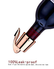 Load image into Gallery viewer, OWO Wine bottle Stopper, Wine Saver with Silicone, Decorative Wine Preserver, Wine Toppers Stopper,Reusable Wine Cork Keeps Wine Fresh (Rose Gold)
